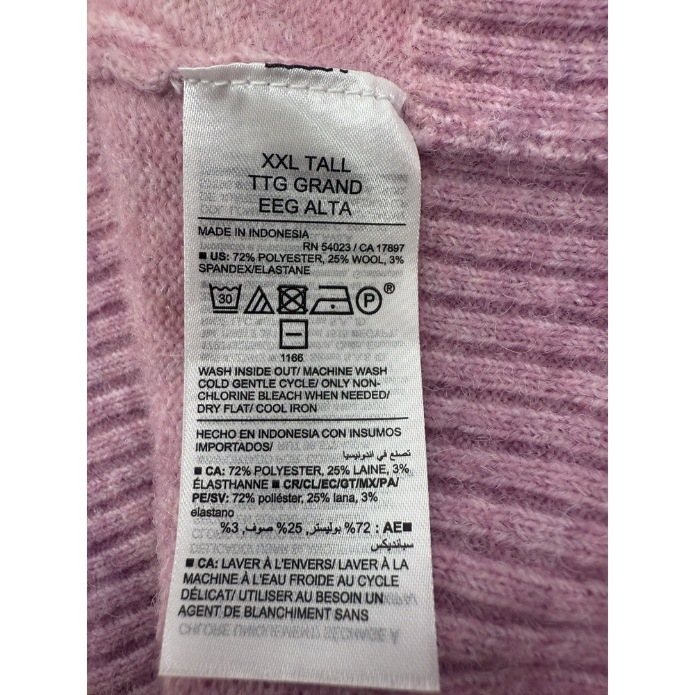 Old Navy Women XXL Tall Pullover Sweater Wool Blend Pink Ombré Crew Neck #44 - Picture 7 of 8